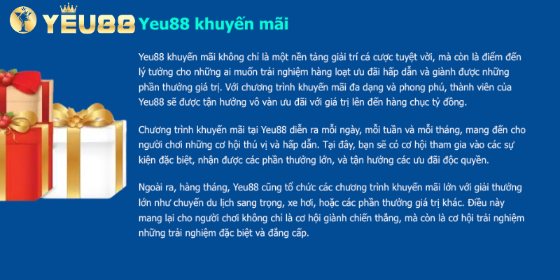 Khuyến mãi và ưu đãi tại Yêu88